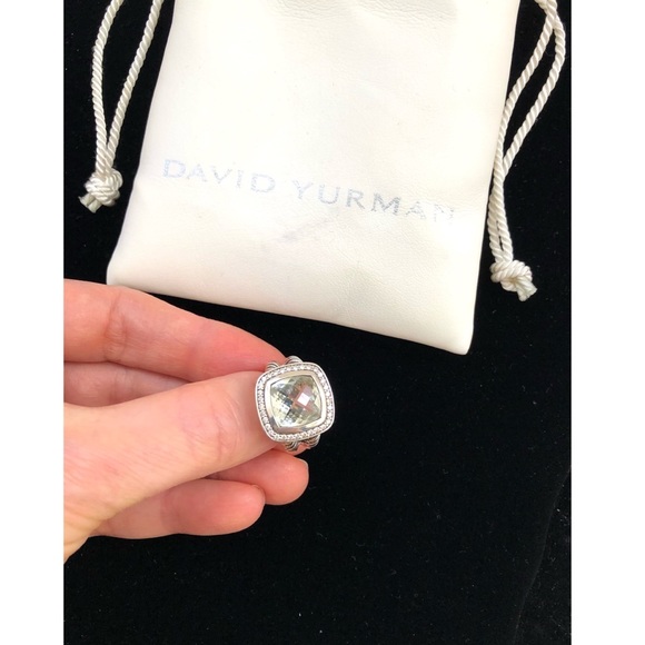 David Yurman Albion Ring with Prasiolite and Pave Diamonds - Picture 6 of 14